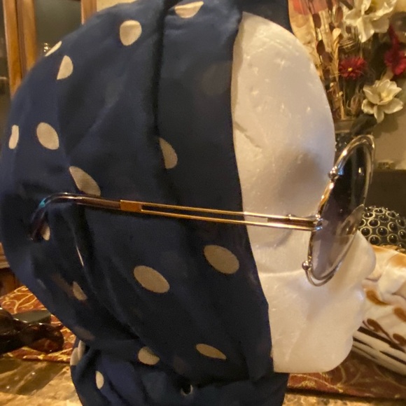 🇮🇹CHLOE’~Isidora Round Blue Grey Gradient Sunglasses Gold Metal Frame - Picture 5 of 17